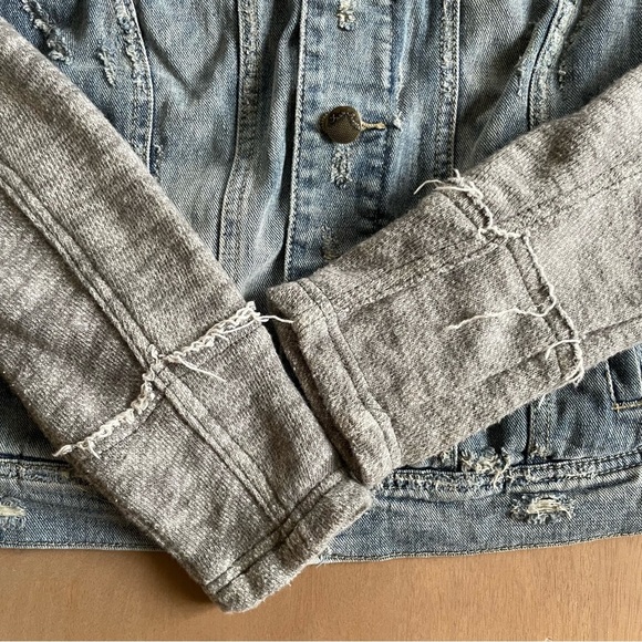 Free People Knit Hooded Denim Jacket - Picture 6 of 13